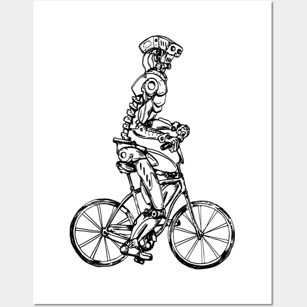 SEEMBO Robot Cycling Bicycle Bicycling Biker Biking Fun Bike Wall Art by SEEMBO